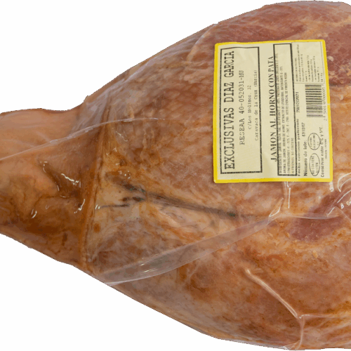 Jamón asado con hueso y con pata